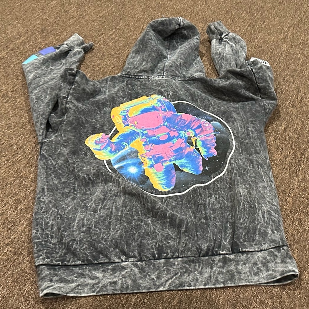 EUC Hyper Space NASA Hoodie Adult M Gray Tie Dye Pullover Sweatshirt Mens